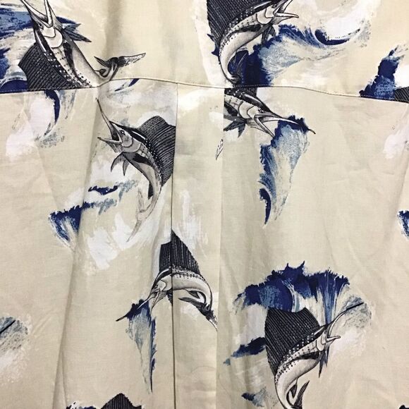 Puritan Khaki Button Up Swordfish Shirt L 42-44 - Picture 4 of 6